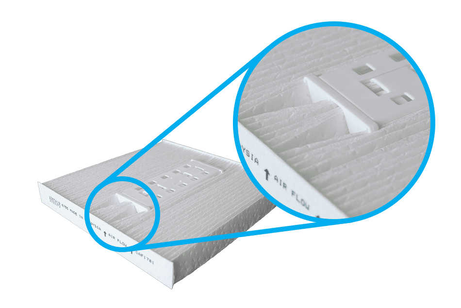 Air filter with AuraPura clipped on